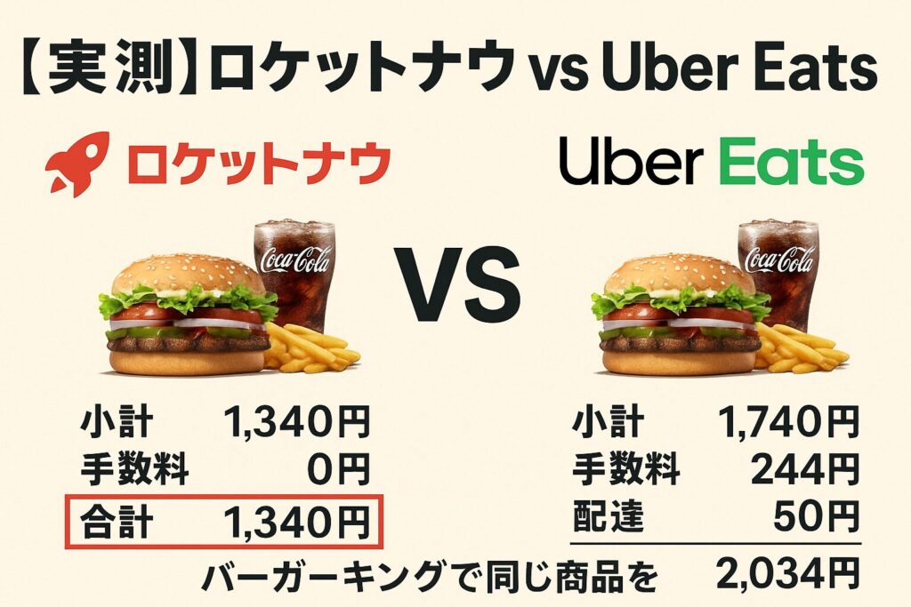 ロケットナウとUber Eatsの比較