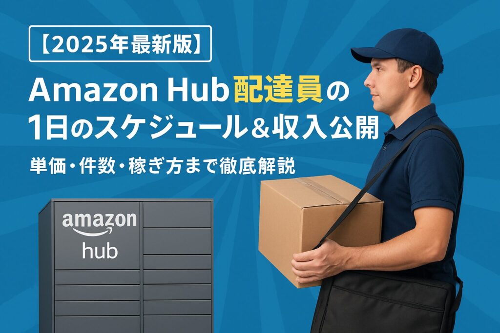 Amazon Hub配達員が軽自動車で荷物を運ぶ様子