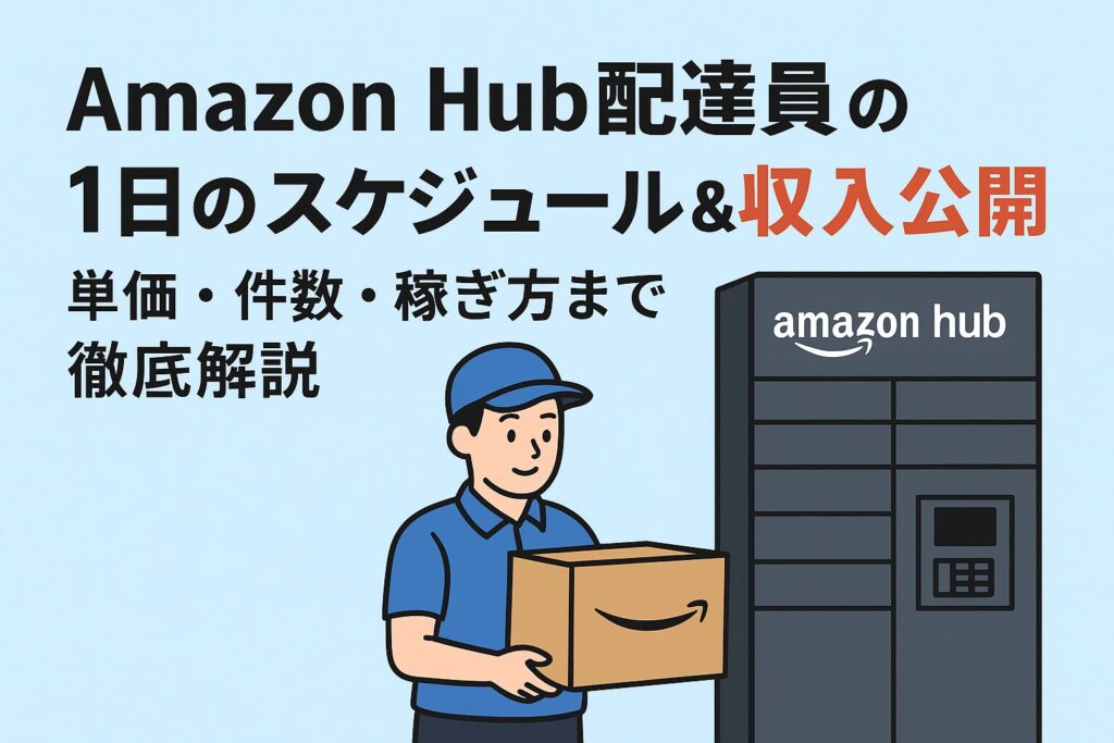 Amazon Hub配達員が軽自動車で荷物を運ぶ様子