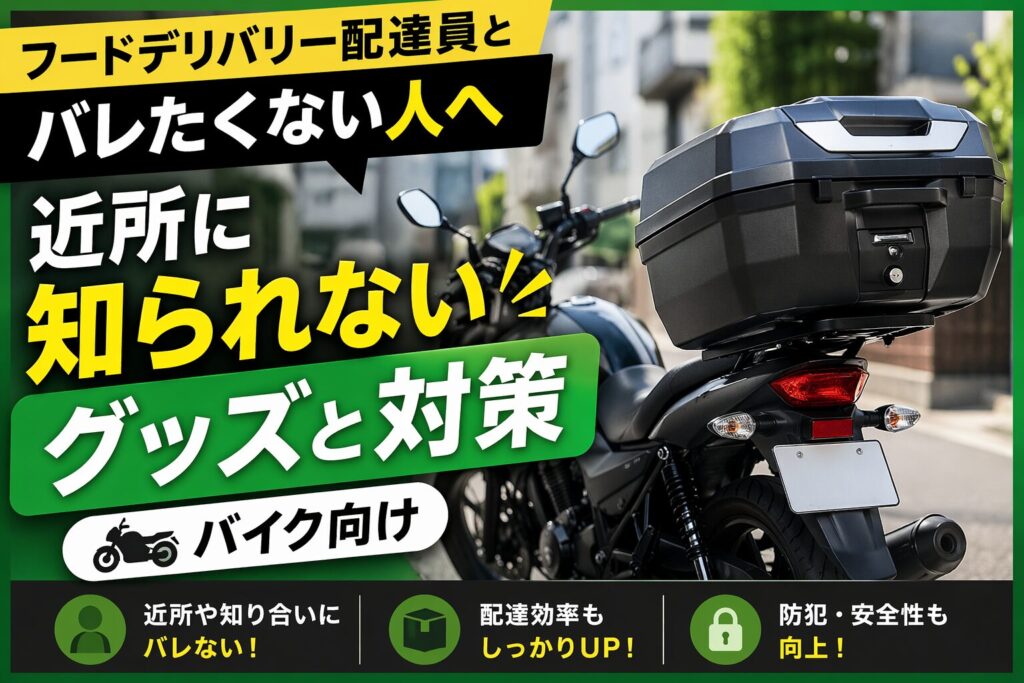 フードデリバリー配達員がバレないためのリアボックス装備（バイク向け）